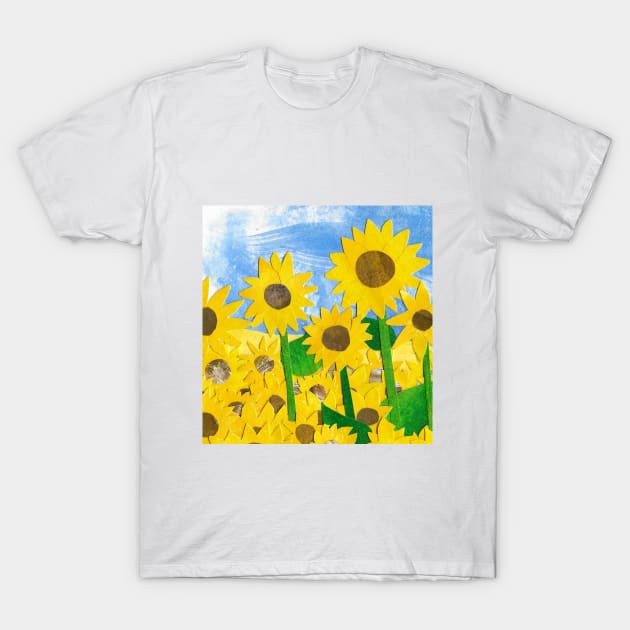 Cutesy Sunflower Field T-Shirt by BenMorganIllustration